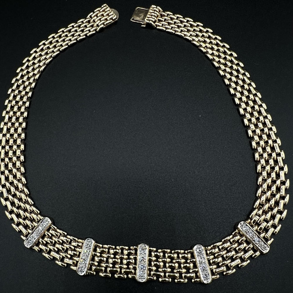 Natural 1.10 carat Diamond 14K Necklace 56.36 g solid yellow gold. 15”. - Picture 7 of 11